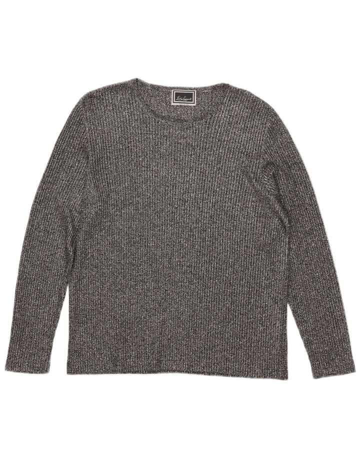 Maglia da donna Luisa Spagnoli a maniche lunghe UK 12 Grigio medio chiazzato