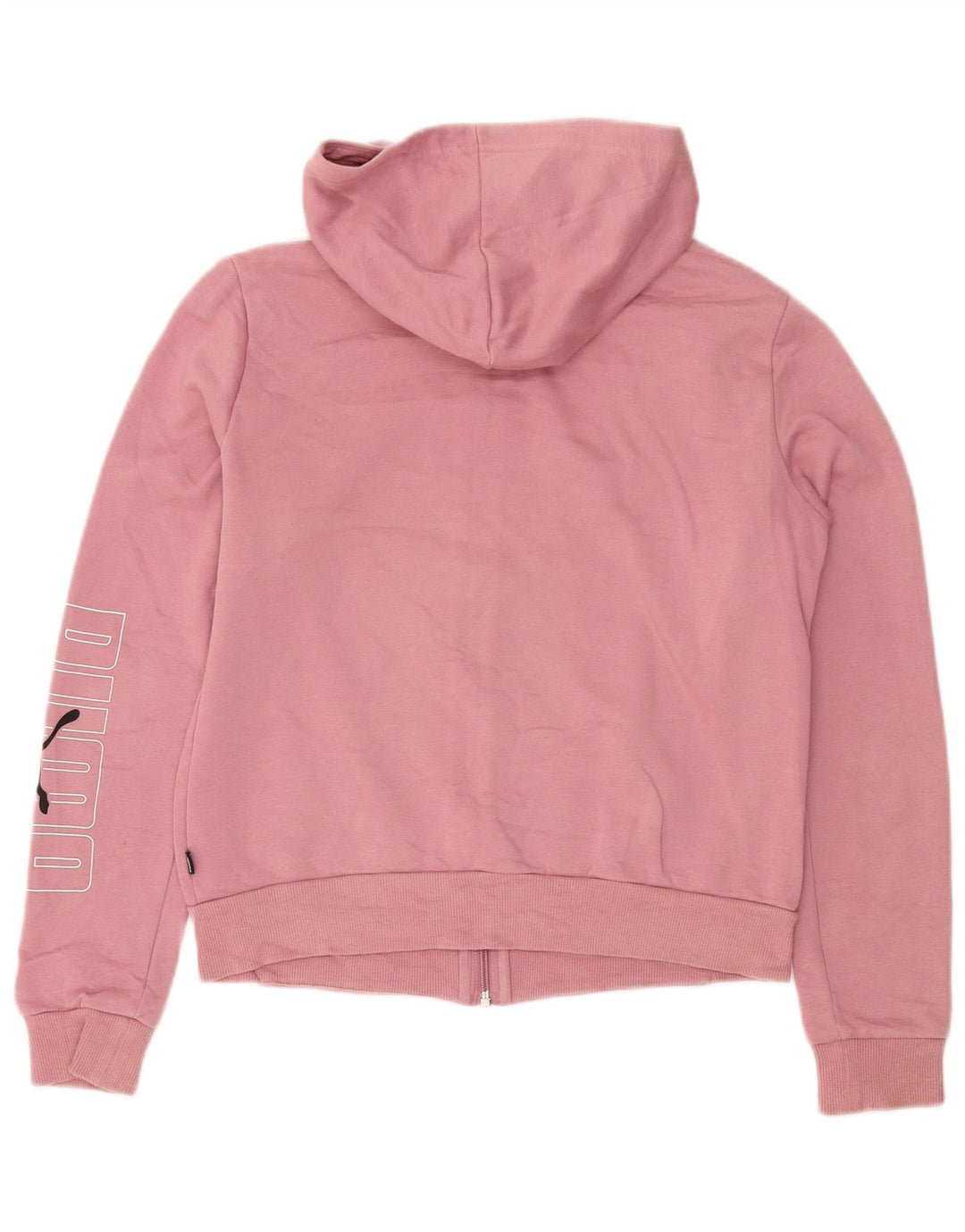 Felpa con cappuccio e zip grafica da donna Puma UK 14 Cotone rosa medio