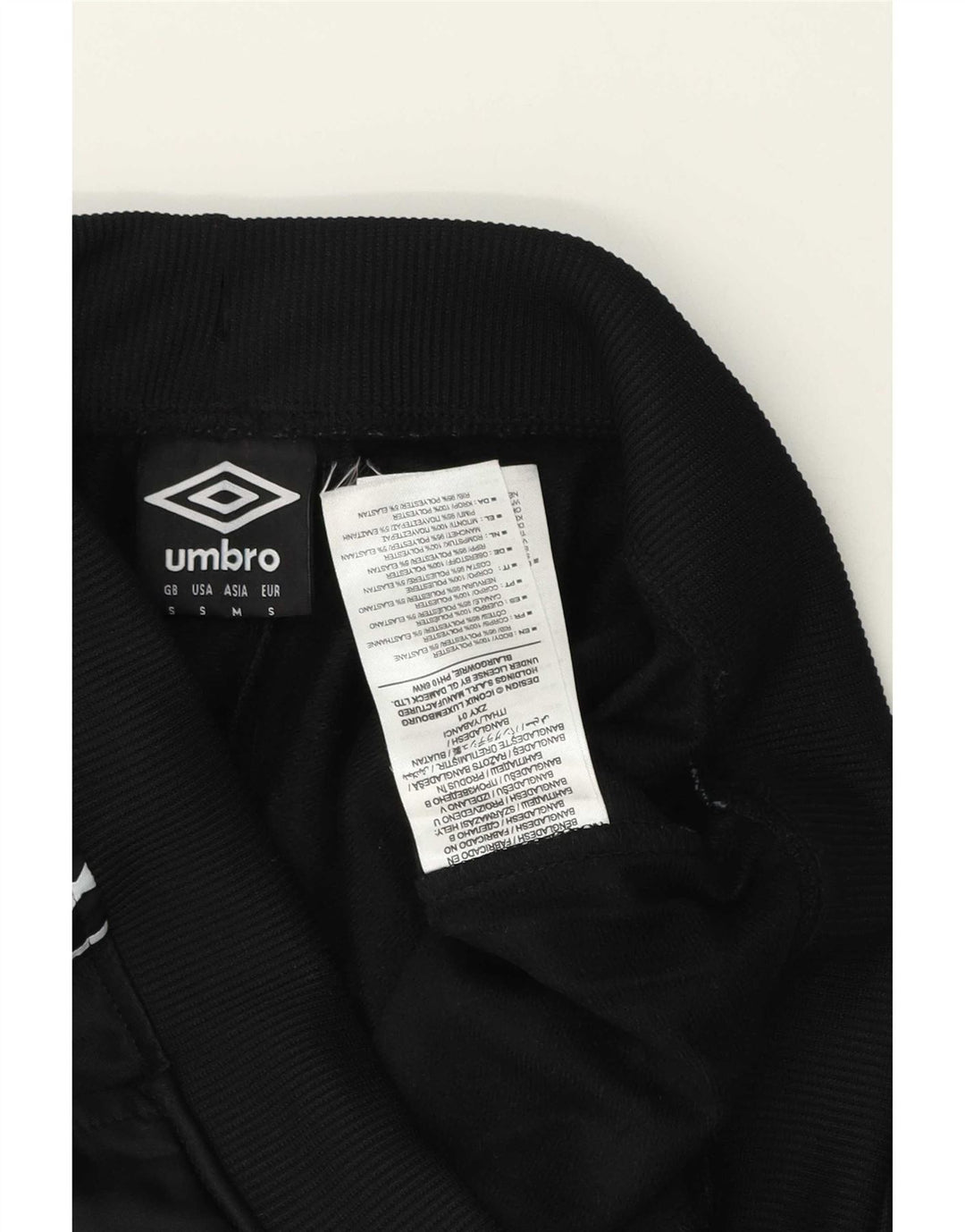 Pantaloni da tuta con grafica Umbro da uomo, pantaloni da jogging, piccoli, in poliestere nero