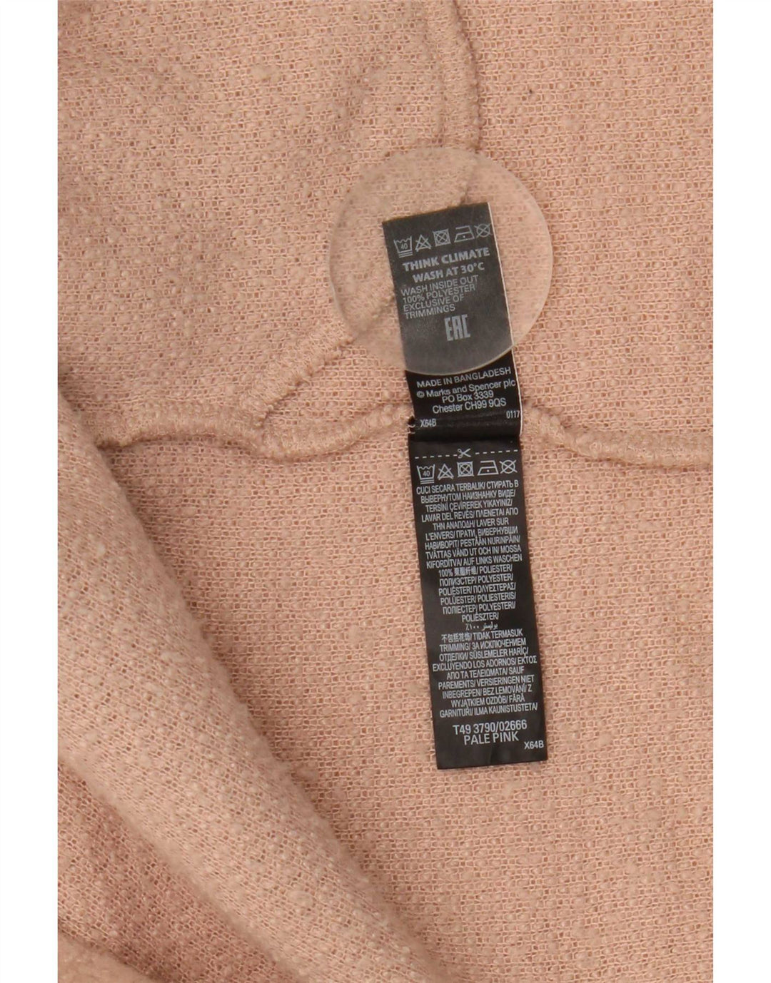 Cappotto aperto da donna Marks & Spencer UK 14 grande poliestere rosa