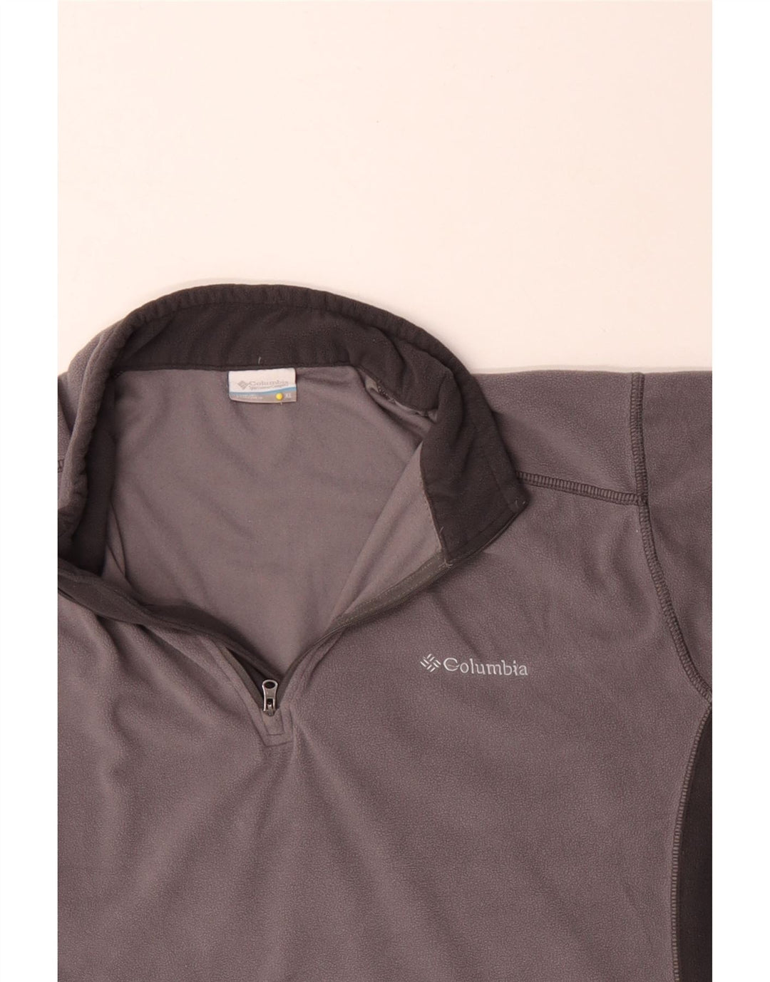 Maglione in pile Columbia da uomo con zip e collo XL in poliestere color block grigio