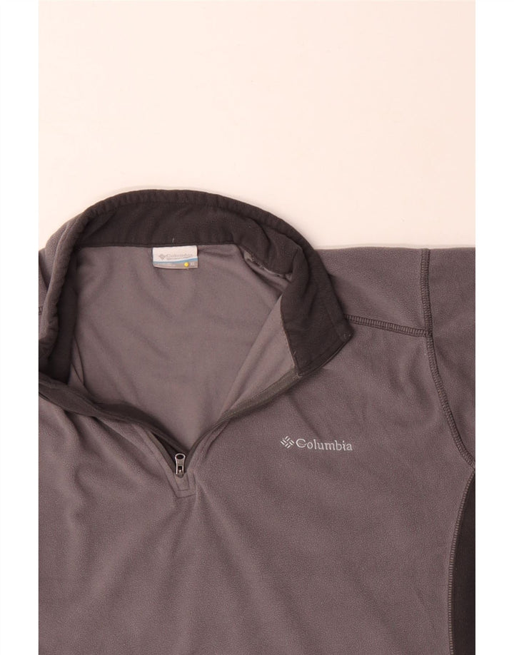 Maglione in pile Columbia da uomo con zip e collo XL in poliestere color block grigio