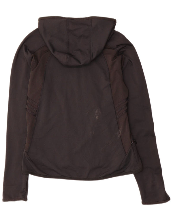 Giacca sportiva da donna con cappuccio Adidas UK 14 Large Black Colourblock