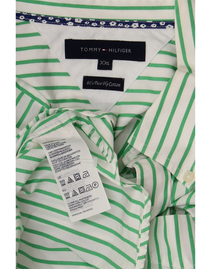 TOMMY HILFIGER Camicia da uomo 2XL Cotone gessato verde