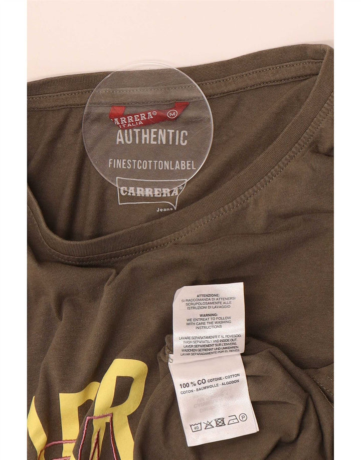 T-shirt grafica da uomo Carrera Top in cotone kaki medio