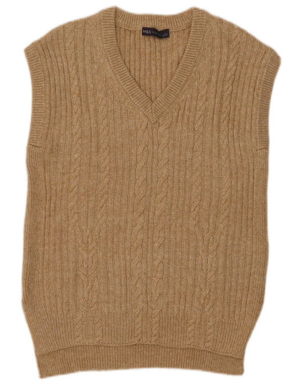 Canotta da donna Marks & Spencer UK 10 piccola in cotone beige