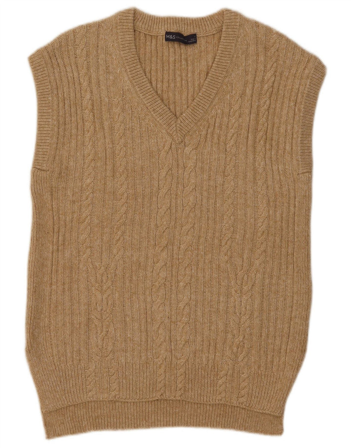 Canotta da donna Marks & Spencer UK 10 piccola in cotone beige