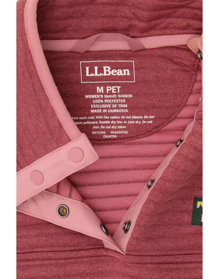 L.L.BEAN Felpa da donna con collo abbottonato, maglione, UK 14, bordeaux medio