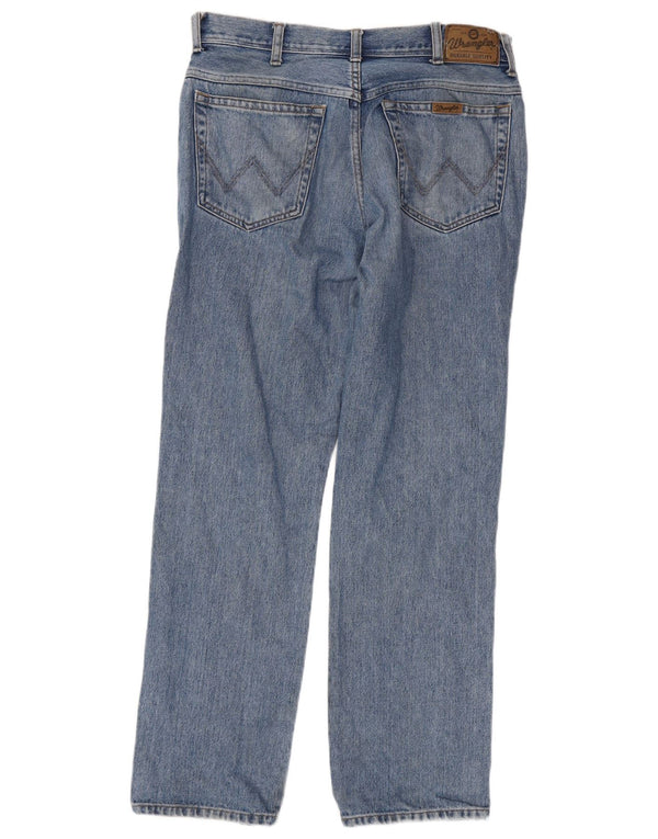 Jeans dritti da uomo Wrangler vestibilità regolare W34 L32 cotone blu