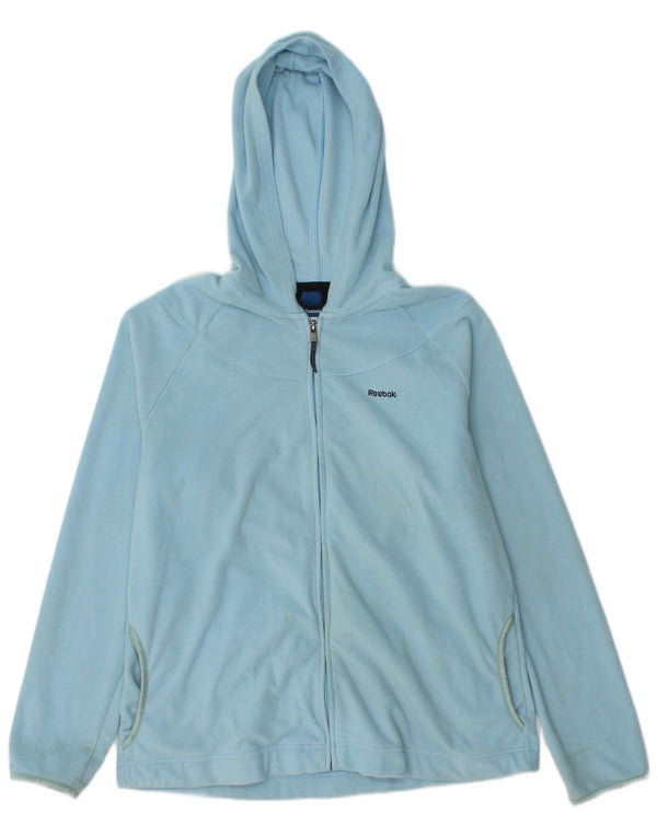 Giacca in pile con cappuccio Reebok da donna UK 18 XL blu poliestere