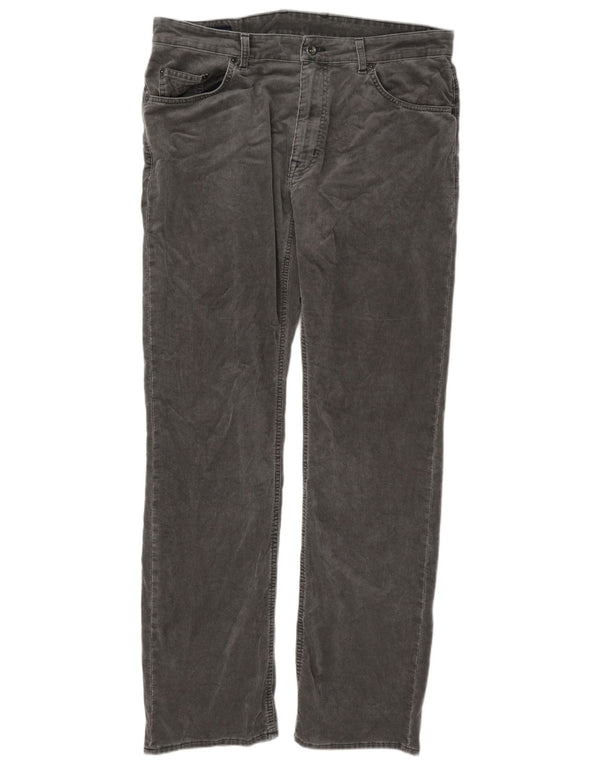 Gant Pantaloni da uomo Jason dritti vestibilità regolare in velluto a coste W38 L36 cotone grigio