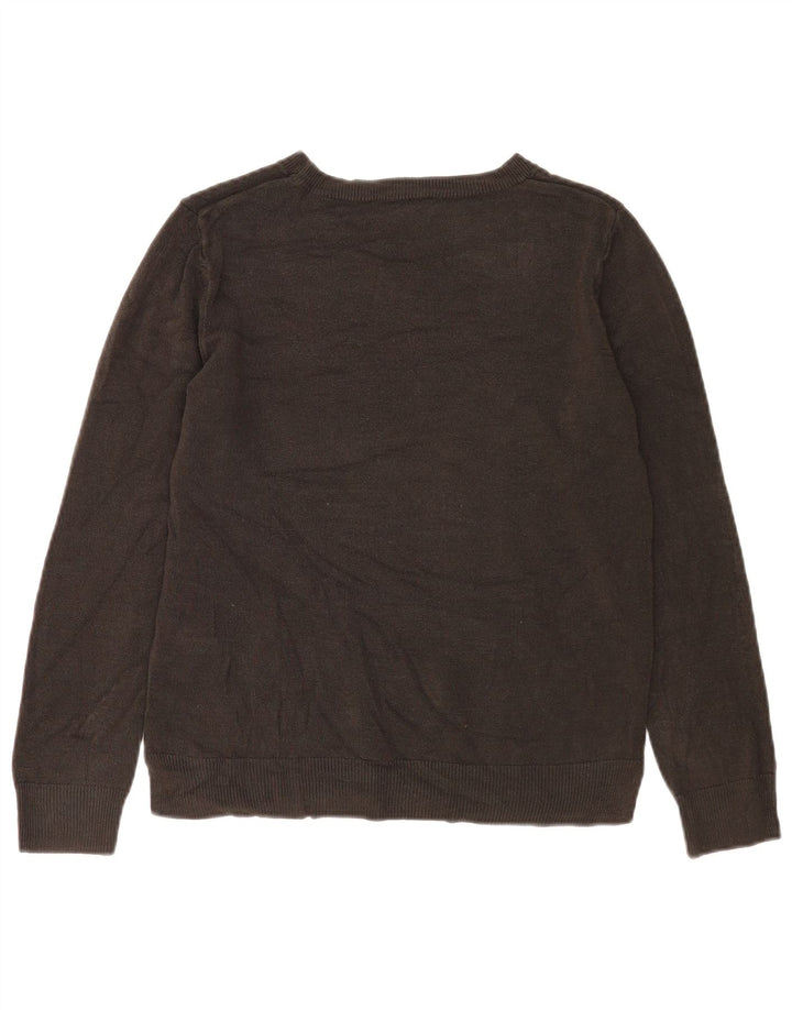 Maglione maglione con scollo a barca da donna Marks & Spencer UK 14 Acrilico marrone medio