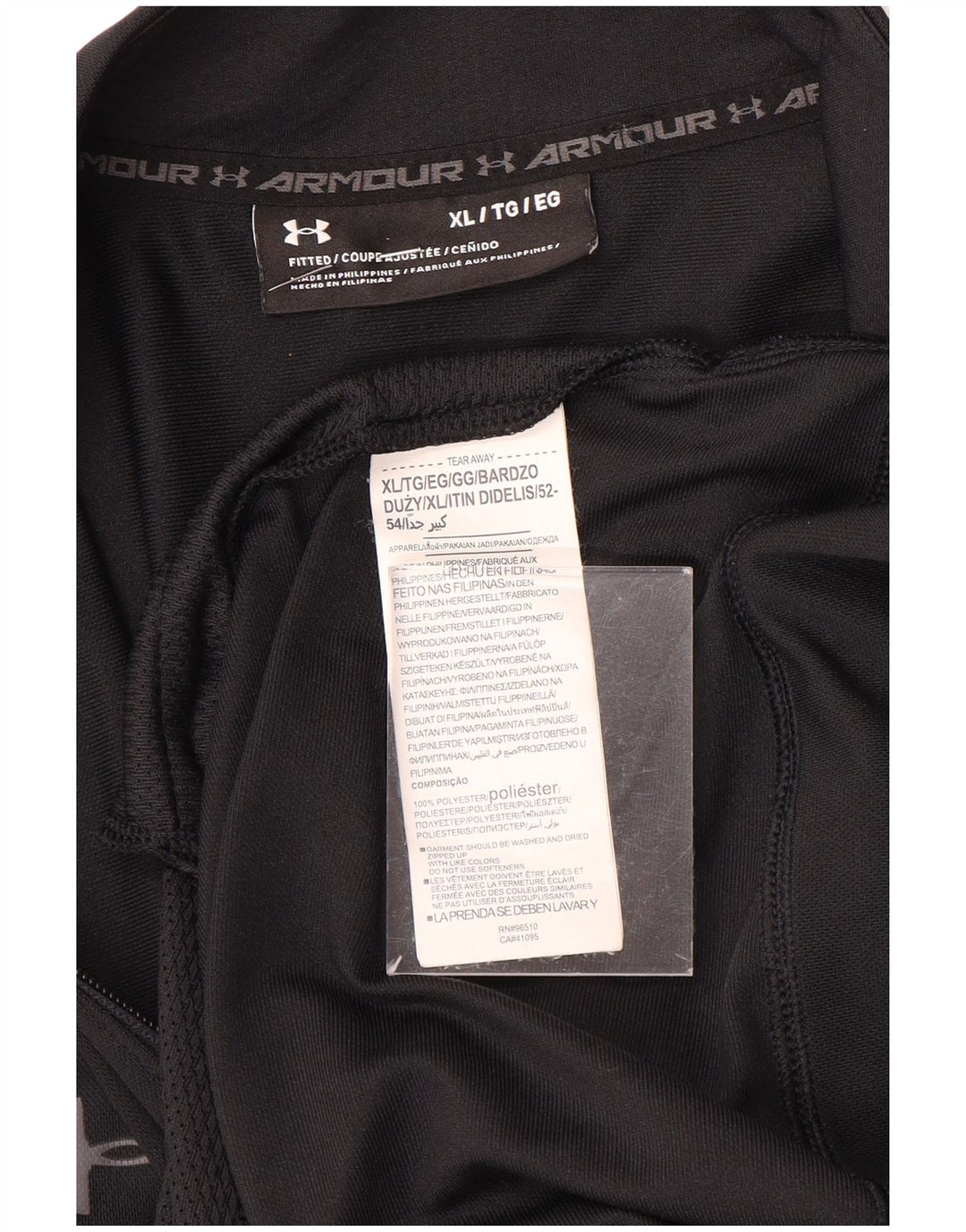 Giacca da ginnastica aderente da uomo Under Armour XL poliestere nero
