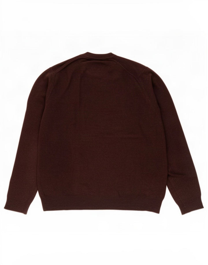 Maglione maglione girocollo da uomo Calvin Klein in lana marrone medio