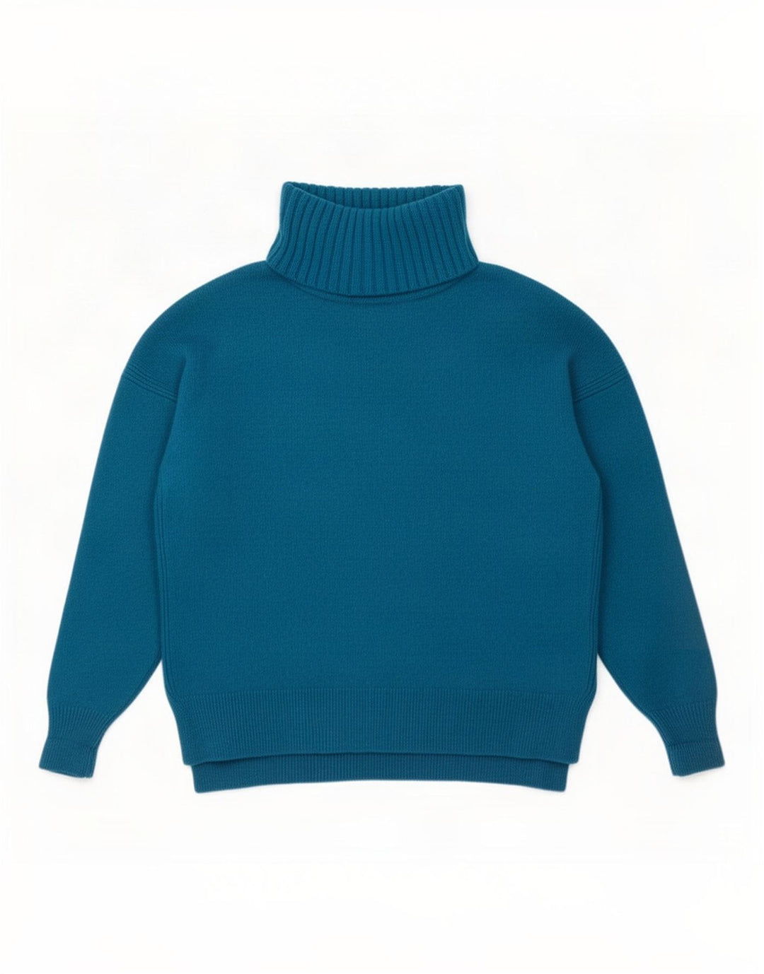 L.K. Maglione maglione a collo alto da donna Bennett UK 14 Lana blu medio