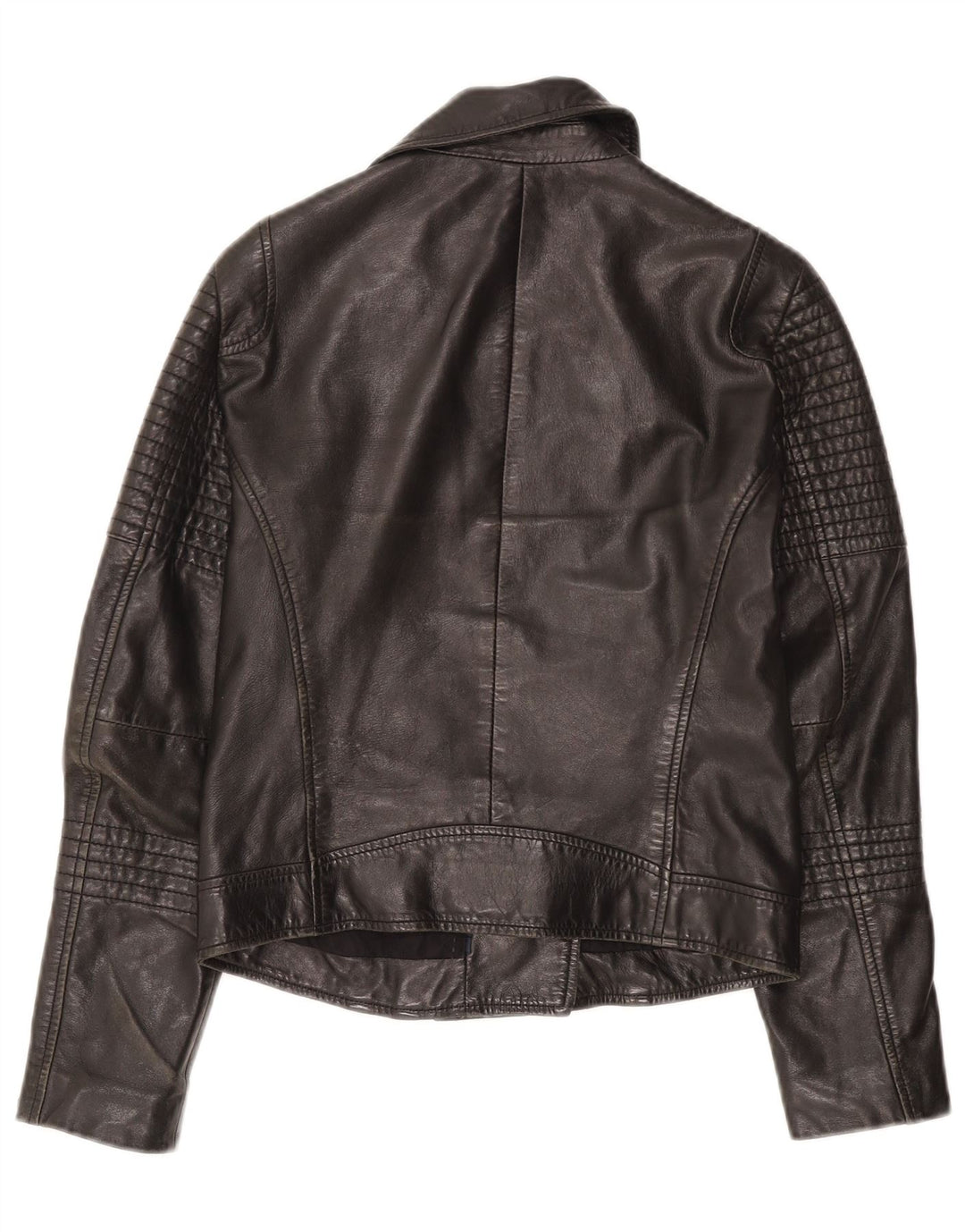 Giacca da motociclista in pelle da donna WHISTLES UK 8 piccola in pelle nera