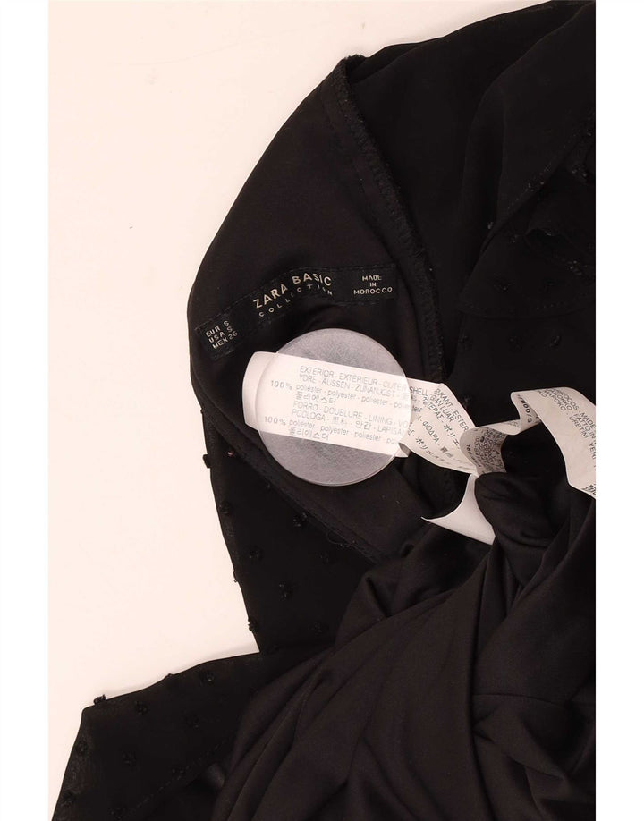 Abito basic da donna Zara UK 10 piccolo poliestere maculato nero