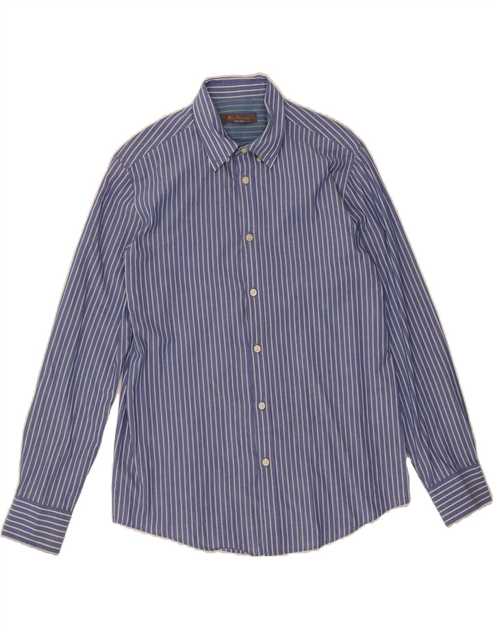 BEN SHERMAN Mens Shirt Medium Blue Pinstripe Cotton Vintage Ben Sherman and Second-Hand Ben Sherman from Messina Hembry 