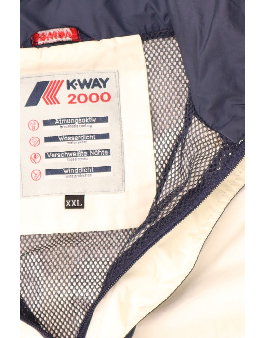 Giacca antipioggia con cappuccio K-WAY da uomo 2000 UK 44 2XL Poliammide color block bianco