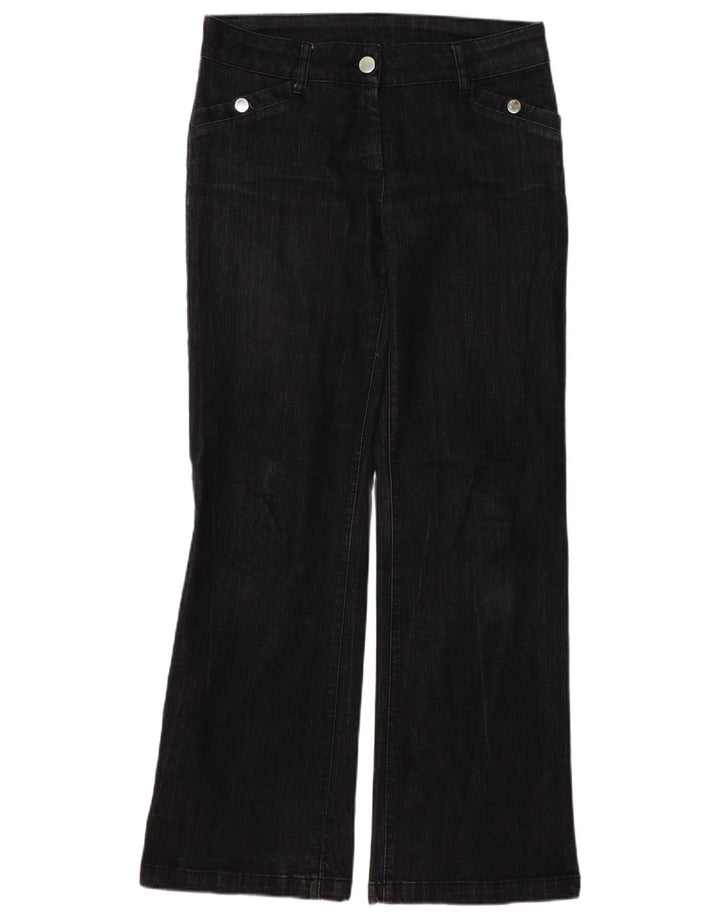 Jeans bootcut da donna WALLIS UK 12 medio W32 L32 cotone nero