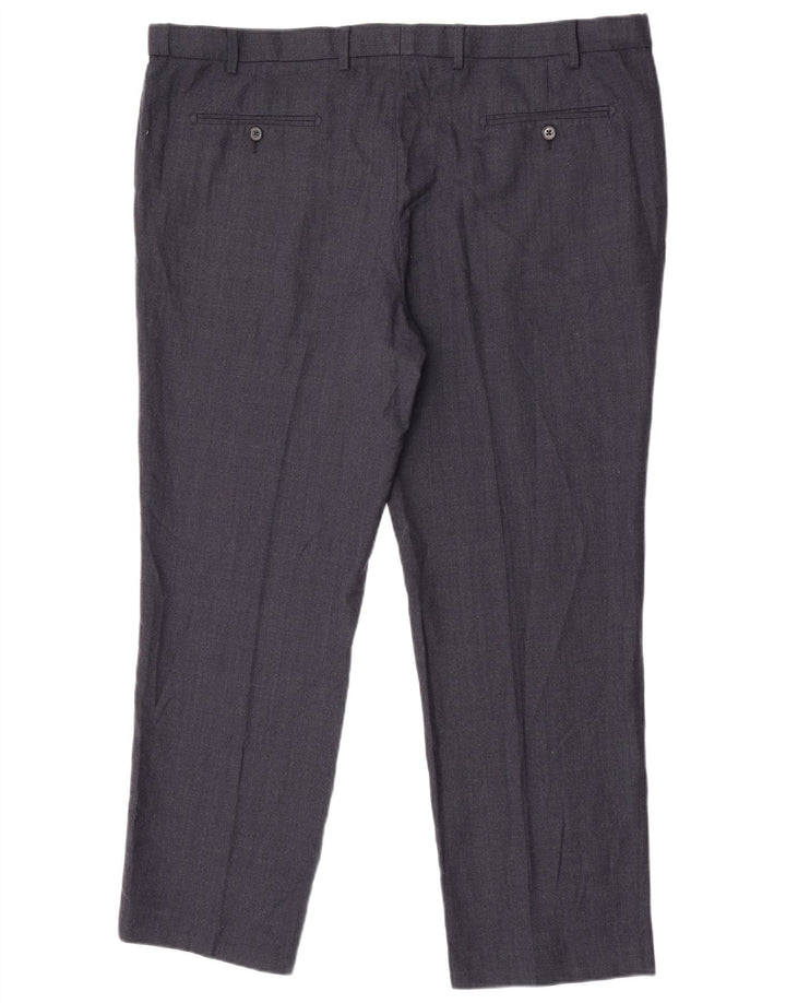 Pantaloni da abito vestibilità regolare da uomo Marks & Spencer W44 L31 lana blu navy