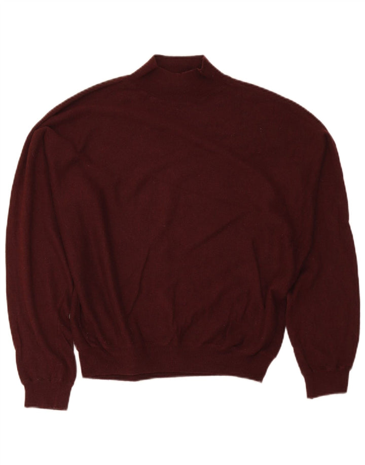 Maglione maglione oversize con collo dolcevita da donna Zara UK 14 Bordeaux medio