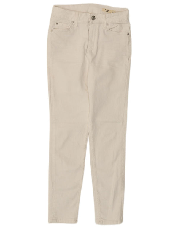 Marks & Spencer Donna The Ivy Skinny Jeans UK 8 Small W26 L26 Cotone bianco