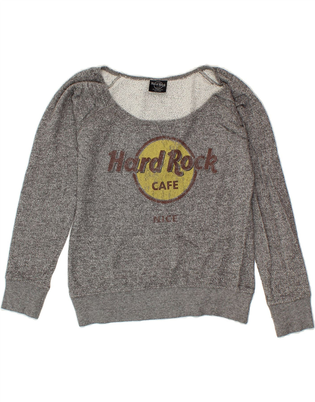 HARD ROCK CAFE Womens Nice Graphic Sweatshirt Jumper UK 10 Small Grey Vintage Hard Rock Cafe and Second-Hand Hard Rock Cafe from Messina Hembry 