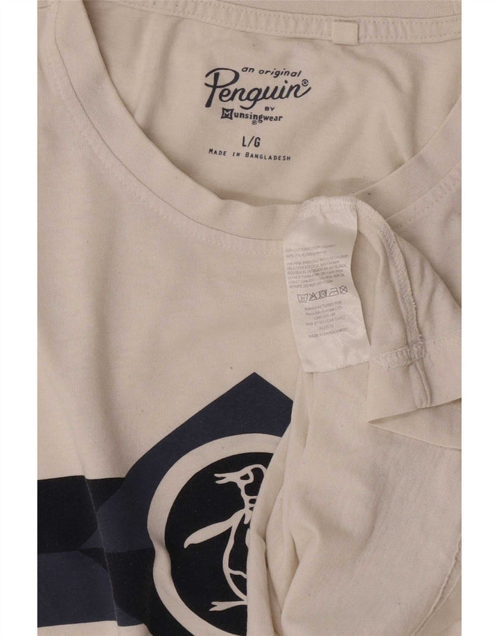 Penguin T-shirt grafica da uomo grande bianca in cotone