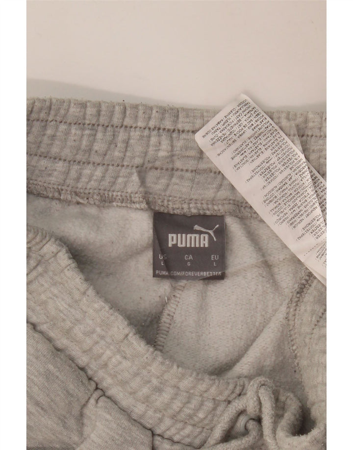 Pantaloni da tuta con grafica PUMA da uomo, pantaloni da jogging, grandi, in cotone grigio screziato