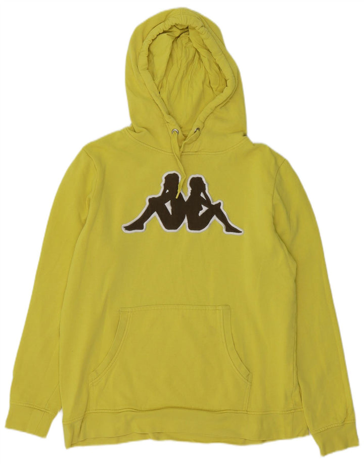 Maglione con cappuccio grafico da uomo KAPPA in cotone giallo medio
