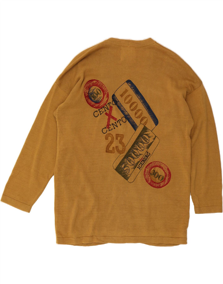 ICEBERG Womens Graphic Cardigan Sweater IT 42 Medium Brown Cotton Vintage Iceberg and Second-Hand Iceberg from Messina Hembry 
