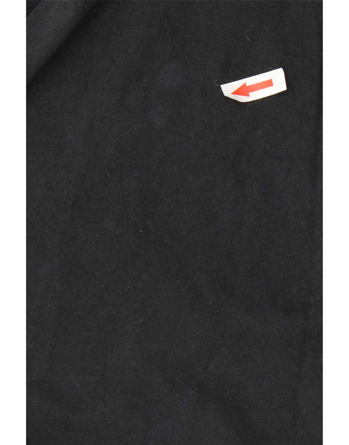 Top grafico da donna Nike manica lunga UK 10 piccolo cotone nero