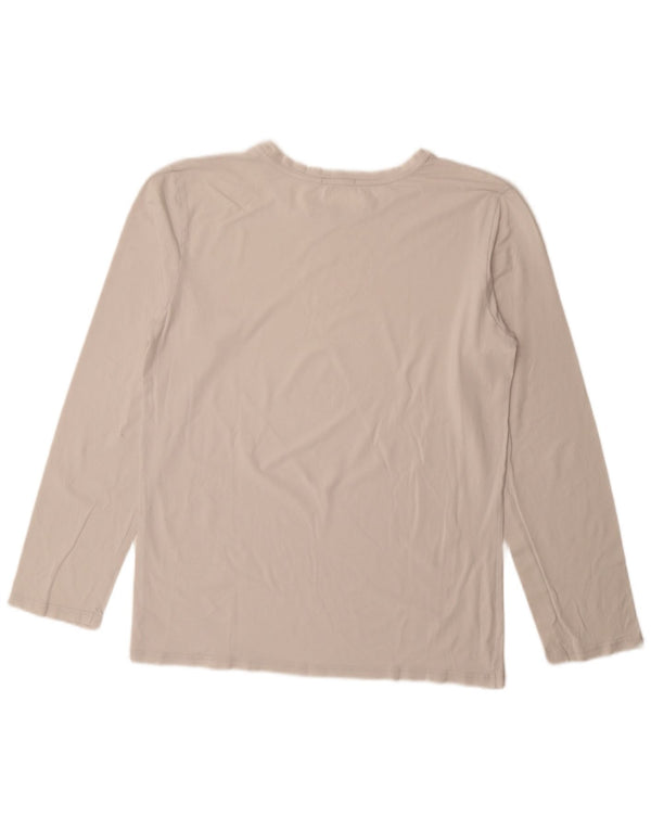 Top manica lunga da donna Tommy Hilfiger UK 18 XL cotone bianco sporco