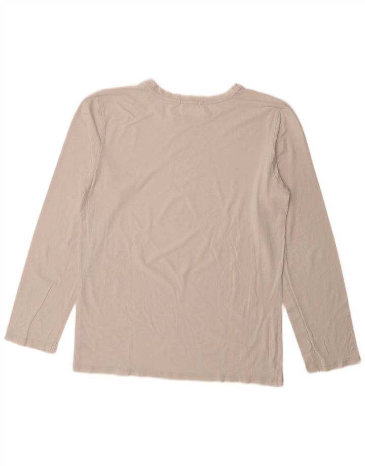 Top manica lunga da donna Tommy Hilfiger UK 18 XL cotone bianco sporco