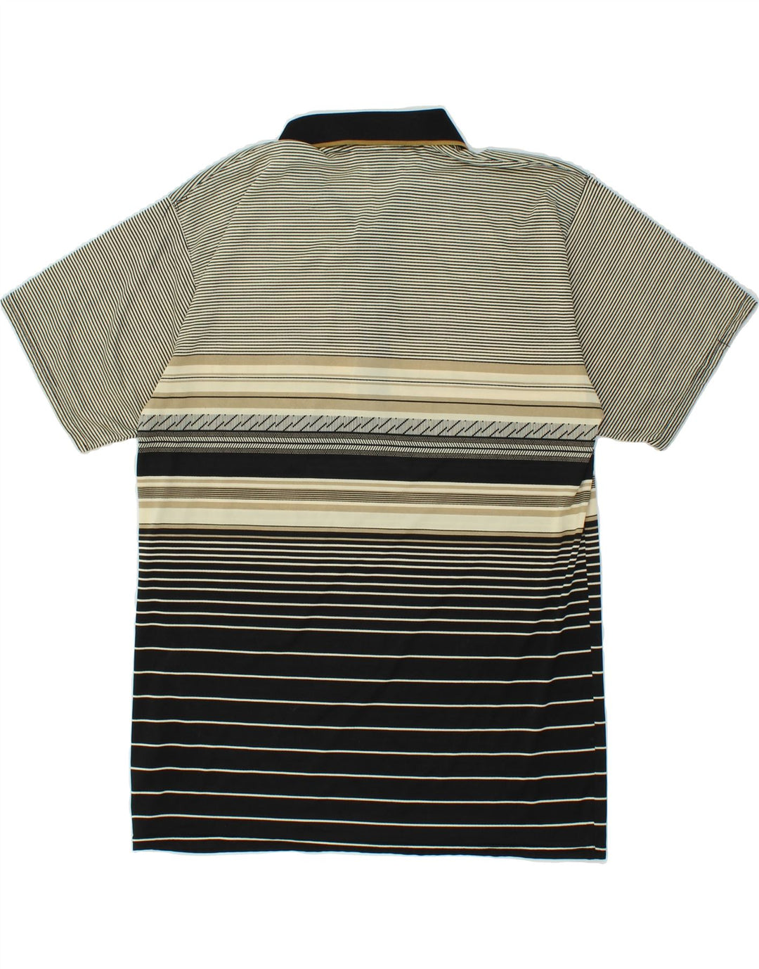 Polo da uomo VINTAGE in poliestere a righe grigio medio