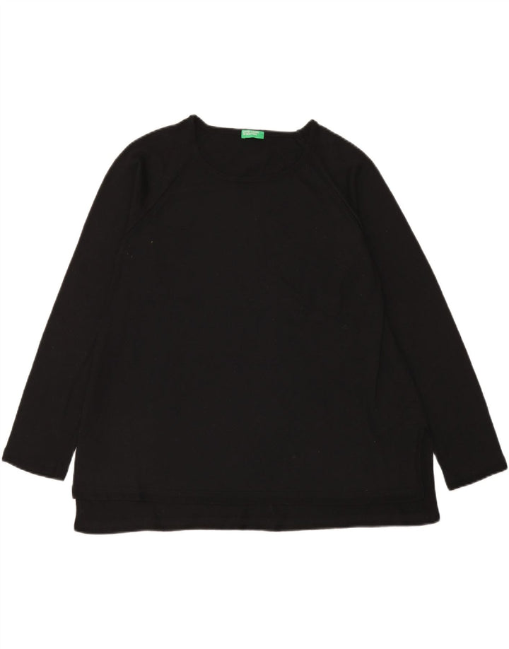 Maglia da donna a maniche lunghe Benetton UK 16 grande nera