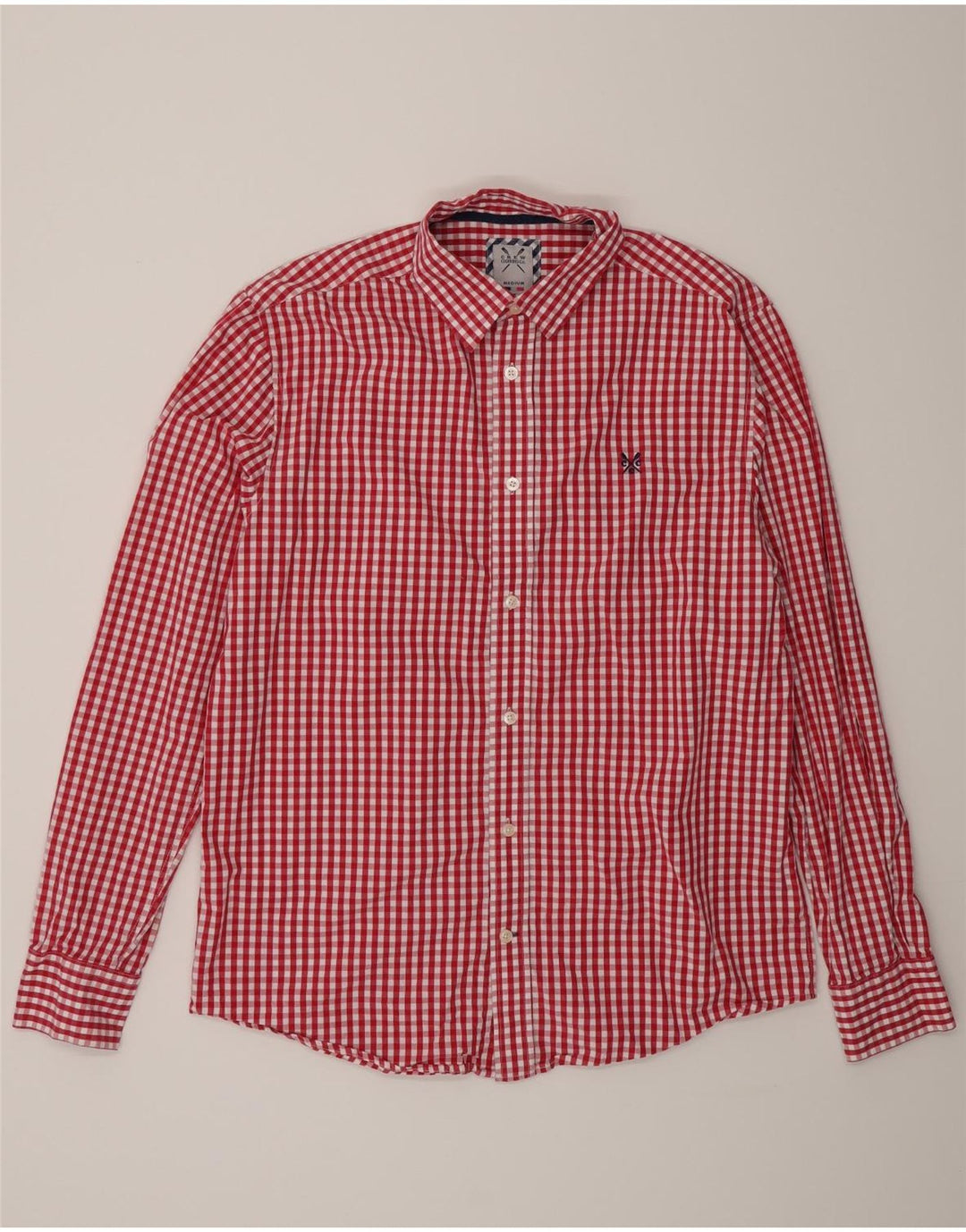 Crew Clothing Camicia da uomo dalla vestibilità classica in cotone a quadretti rosso medio