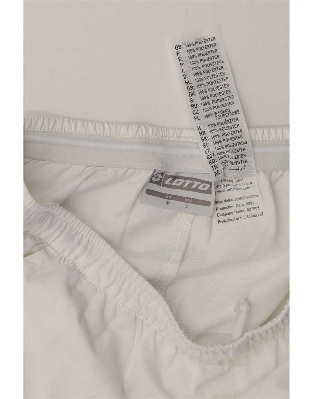 Pantaloncini sportivi da uomo LOTTO piccoli in poliestere bianco