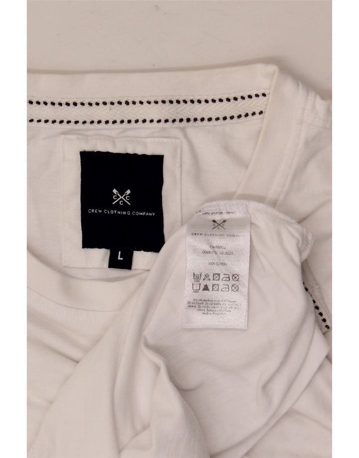 Crew Clothing T-shirt da uomo Top grande in cotone bianco