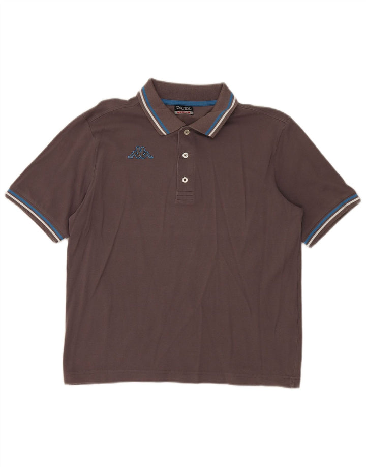 Polo Kappa Uomo In Cotone Grigio Medio