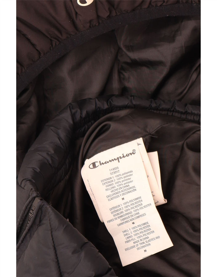 Giacca imbottita con cappuccio grafico da donna Champion UK 14 Medium Nero Poliammide