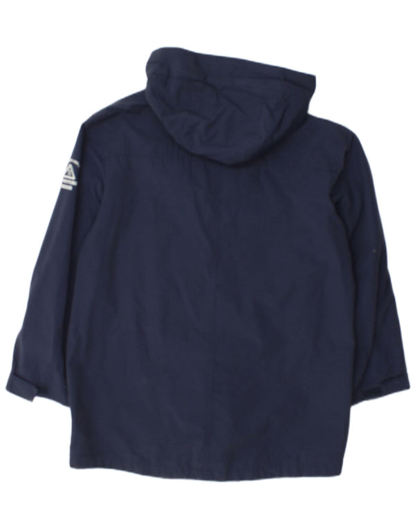 Zara Boys Hooded Windbreaker Jacket 11-12 Years Navy Blue Polyester