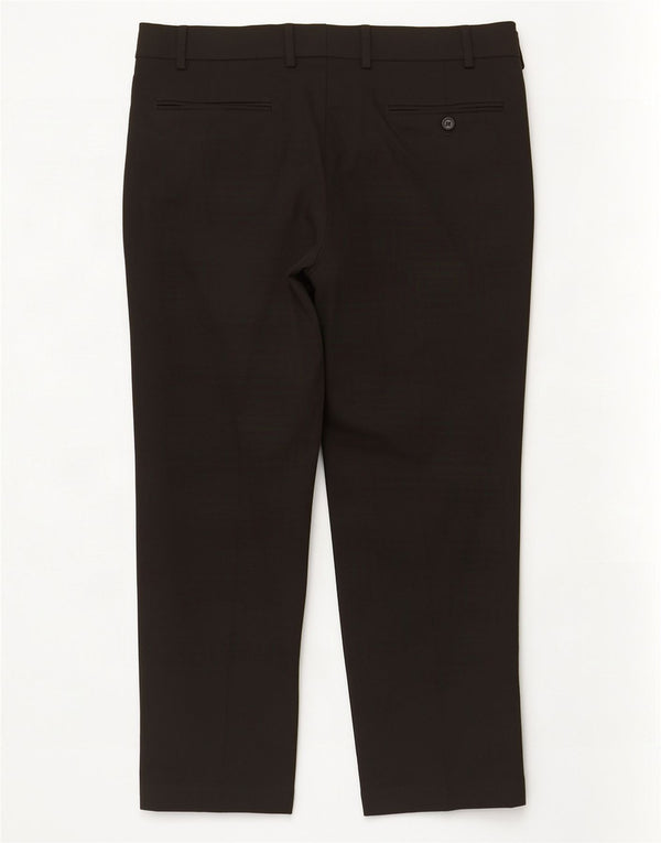 Marks & Spencer Mens Slim Cropped Trousers W38 L25 Black Polyester
