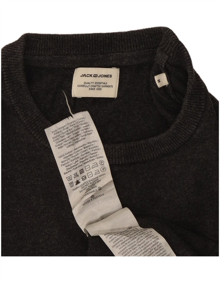 Maglione maglione girocollo da uomo Jack & Jones in cotone grigio medio