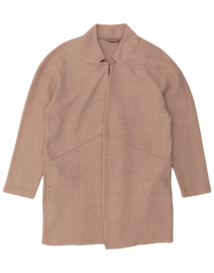 Cappotto aperto da donna Marks & Spencer UK 14 grande poliestere rosa