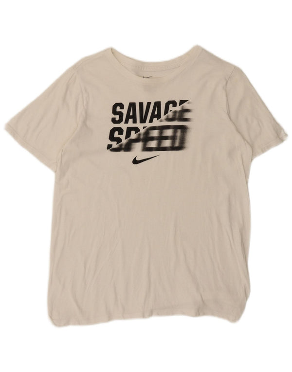 T-shirt grafica Nike da bambino con taglio atletico, 13-14 anni, XL, bianca