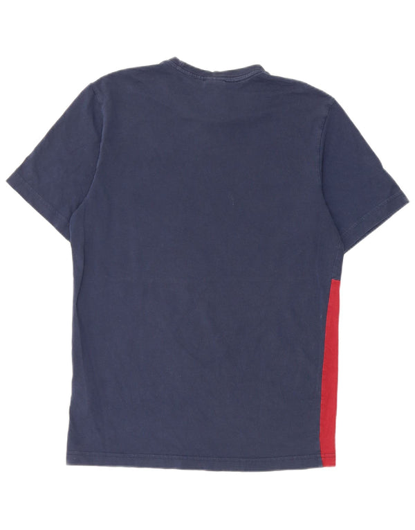 T-shirt grafica da uomo Adidas Top Small in cotone color block blu navy
