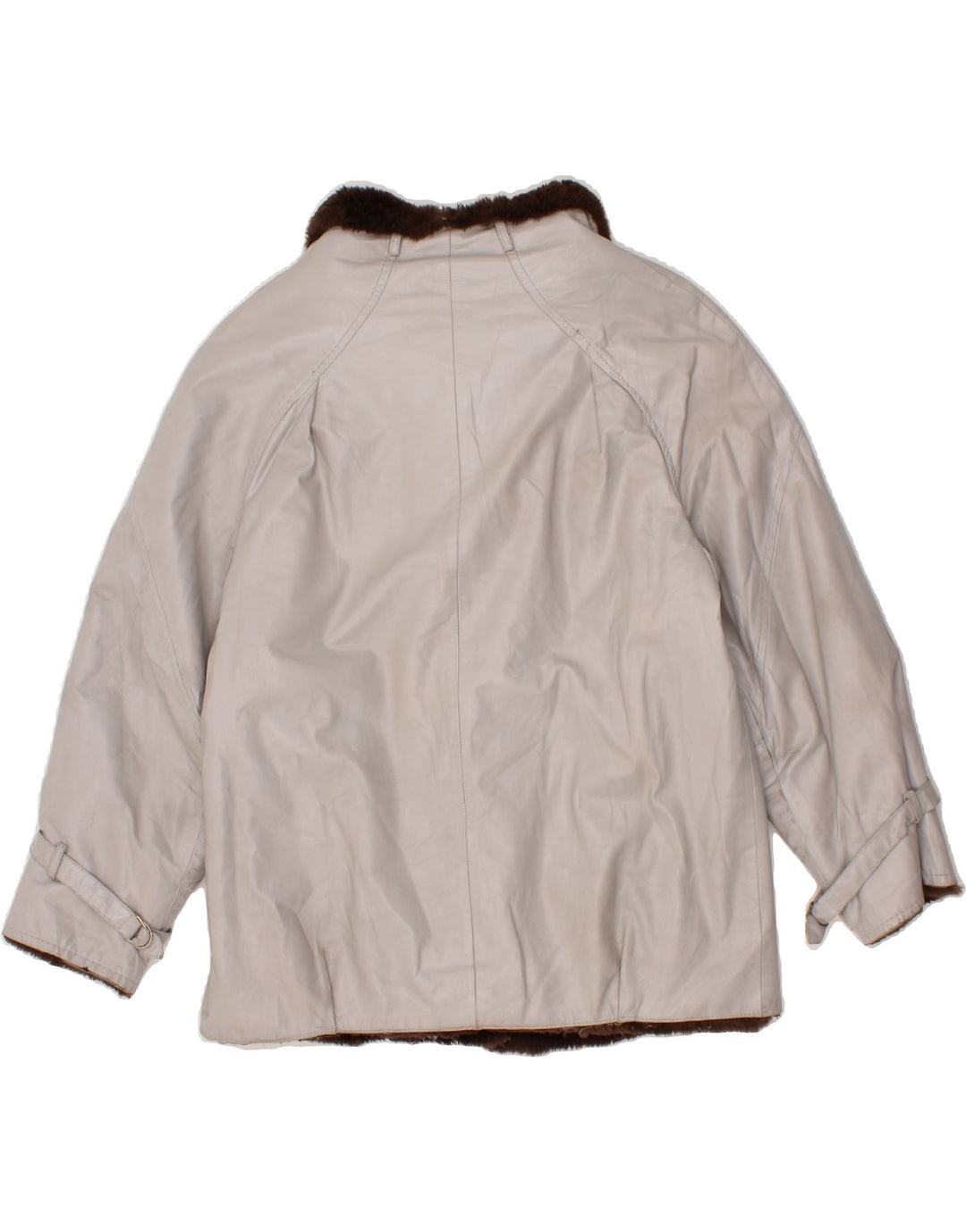 VINTAGE Womens Sherpa Jacket UK 2 2XS Grey Vintage Vintage and Second-Hand Vintage from Messina Hembry 