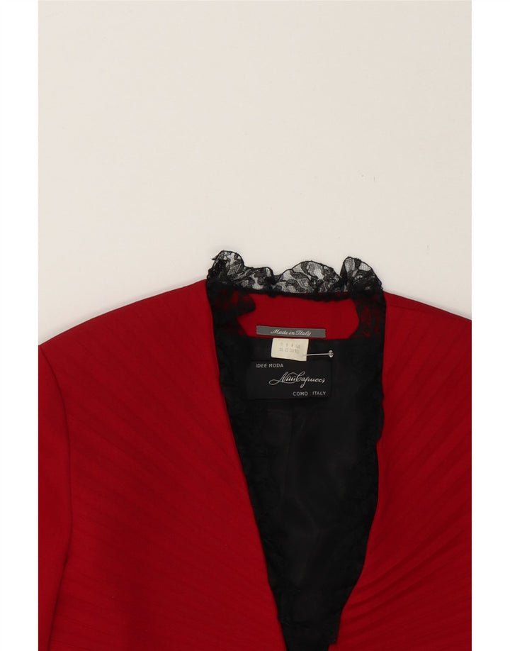 VINTAGE Womens 1 Button Blazer Jacket UK 10 Small Red Vintage Vintage and Second-Hand Vintage from Messina Hembry 